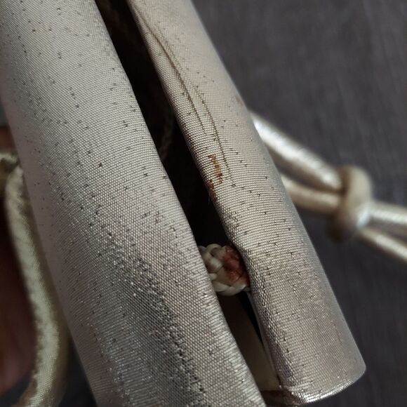 Vintage Daniel Ames Gold Shimmer Grab Bag Knot Handle Clutch Wristlet Bag - Picture 9 of 9